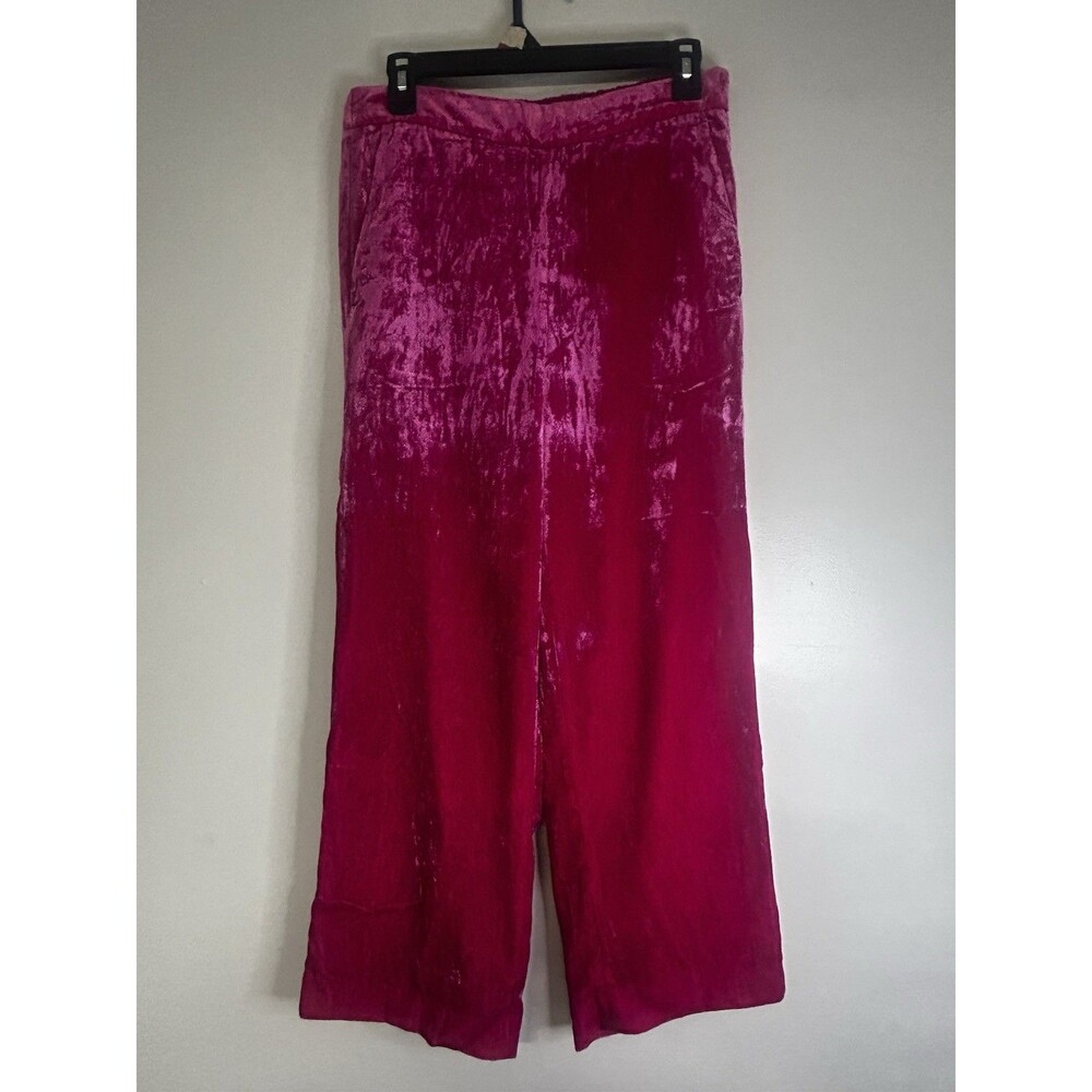 J. Crew Women’s Pink Velvet Peyton Pull On Pants Cropped Elastic Waist Size 6